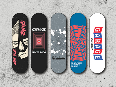 Garage Skate Shop decks action sports branding california design illustration illustrator lettering logo skate skateboard typography vector