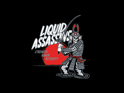 Sea Samurai - Liquid Assassins apparel apparel design branding california design hand drawn illustration illustrator lettering type typography vector