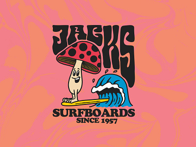Surfin' Shroom graphic for Jack's Surfboards