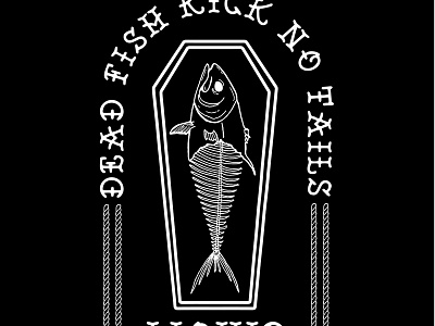 Dead Fish Kick No Tails branding design hand drawn illustration logo vector