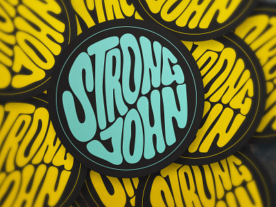 Strong John Concentrates Sticker branding design hand drawn illustration lettering logo type typography vector
