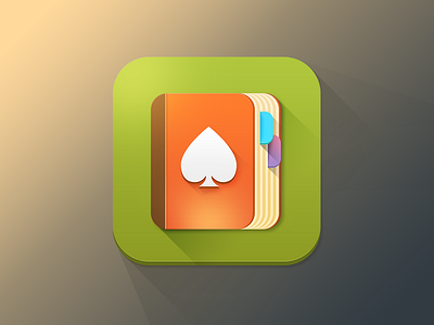 Omaha 8 v.2 book clean flat icon ios ipad iphone poker shadow