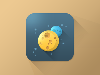 Space app apple clean flat icon ipad iphone shadow space