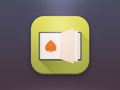 Icon for poker lessons app 7 app book clean flat ios ipad iphone poker shadow