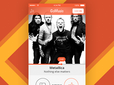 Gomusic android app game ios metallica music play player ui ux