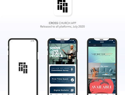 Cross Church App church design churchapp mobile app design mobile ui mobileapp ui ui ux uiux