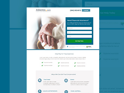 Financial Landing Page Variation financial form landing page