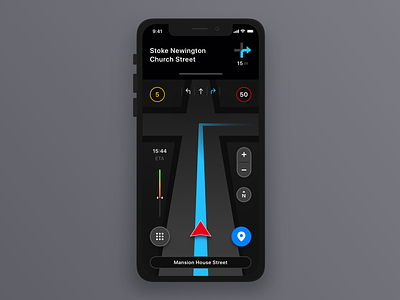 Navigation App Concept ai app apple application appstore car concept design drive free go iphone map maps mobile navigation ui