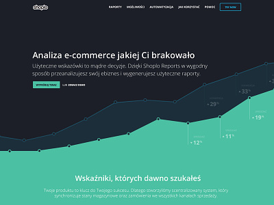 Shoplo Reports Landing Page analize chart clean ecommerce flat landing shoplo simple