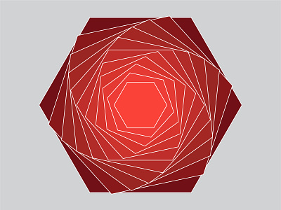 Spiral Red geometric design gradient gradient icon hexagons logo simple
