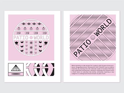 Patio World Spread layoutdesign monochrome zine