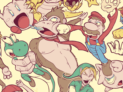 Smash Bros gaming illustration retro smash bros tribute videogames