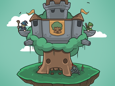TreeFortress fortress games gaming illustration splash screen tree