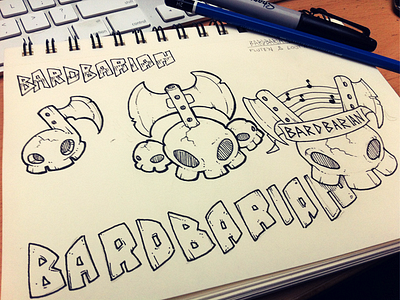 Bardbarian Logo Sketches gaming illustration logo sketches