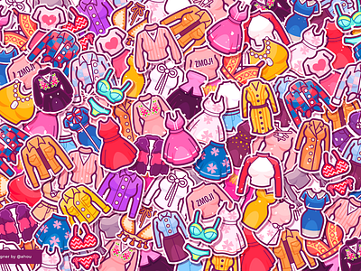 Clothes for new year app design drawing icon illustration