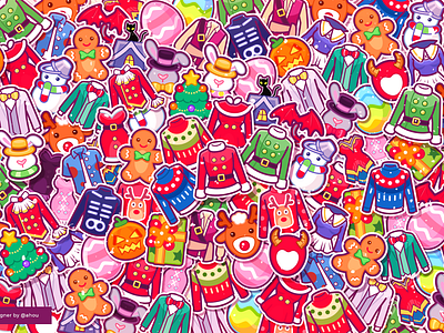 Holiday Dress Up app design drawing icon illustration