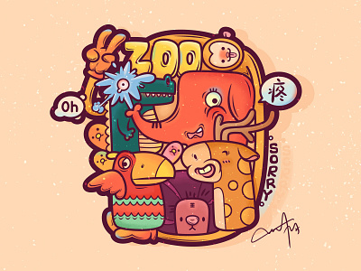 Zoo design drawing illustration