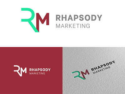 Rhapsody Marketing Logo bourbon branding design elegant graphic logo mark marketing marketing agency rm vector