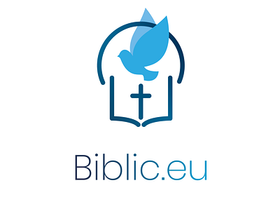 biblic.eu - scrapped logo turned around bible branding christian design elegant flat graphic illustration logo minimal