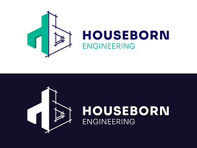 Houseborn - Logo for an construction engineering firm blueprint branding construction design engineer engineering graphic illustration logo plan