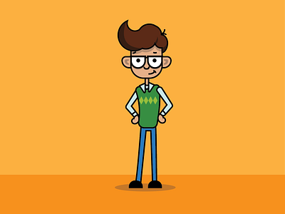 Ned cartoon cartoon illustration cartoonish character design art graphic graphic design graphic artist illustration illustrator ned nerdy themdco