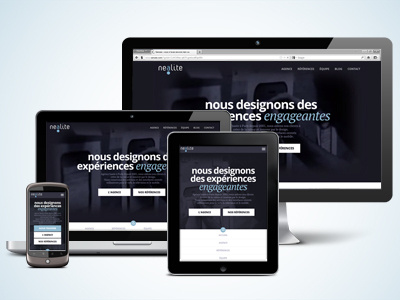 Nealite Responsive Design agency blue dark mobile responsive rwd tablet ui web