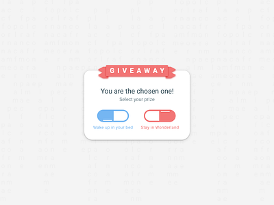Weekly UI 3 Giveaway chosen dialog fun giveaway matrix neo pills popup