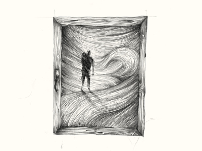 Dark Matter - The Figure Outside book illustration hand drawn illustration pencil