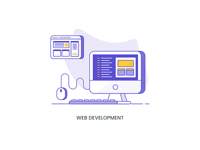 (2/4) Services Icon - Web Development design agency icon illustration landing page line illustration mobile monitor sketch vector web web development website