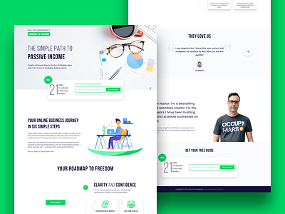 Hack The Entrepreneur - Landing Page Design business entrepreneur hero illustration landing page sales page startup testimonial ui ui design web design website