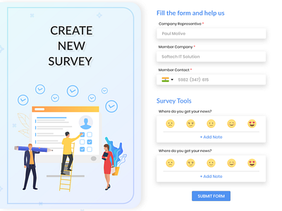 Create New Survey Form Design colors design designer developer emoji fields form sketch surveyform theme