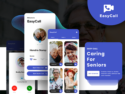 EasyCall for Seniors - Internet Calling App android art calling app colors designer developer mobile app seniors theme uidesign ux