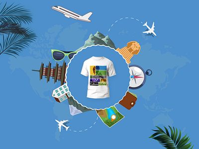 T-shirt Design - Travel Theme - Culture Vulture art culture customization design graphic design illustration photoshop print theme travel tshirt design ui uiux vulture