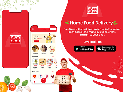 NumNum - Home Food Delivery App android design development flutter food delivery ios mobile app uiux