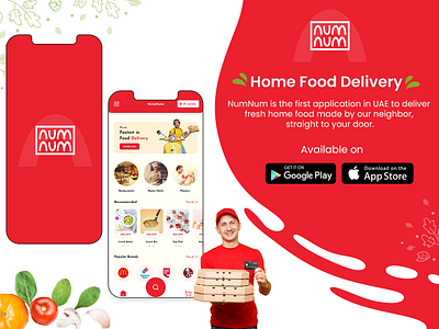 NumNum - Home Food Delivery App by Kajal Gondaliya on Dribbble