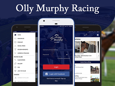 Olly Murphy Racing android android app design design development ios ios app design uiux