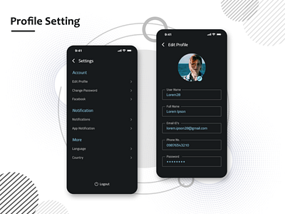 Edit Profile android design development edit ios mobile ui profile page uidesign