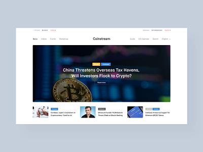 Coinstream Layout bitcoin coinbase crypto ethereum webdesign