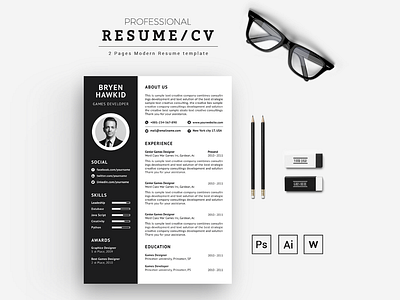 Hawkid Bryen Resume Template bankers resume clean resume creative resume cv infographic resume job seekers modern resume professional resume resume resume mac pages student resume word resume