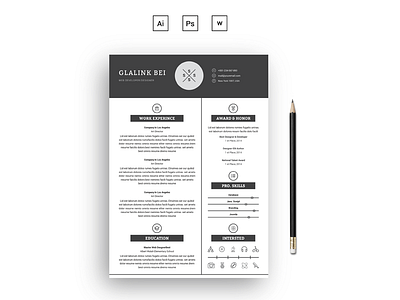 2 Pages Glalink Resume Template