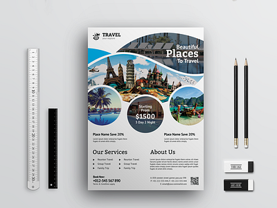 Travel Flyer - Corporate Identity Template corporate customisable design flyer magazine modern photoshop product template travel flyer