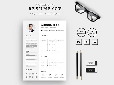 Jakson Doe Web Designer & Developer CV/ Resume Template