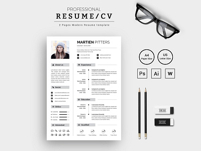 Martien Pitters Designer & Developer Resume Template