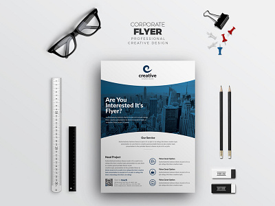 Creative Corporate Flyer a4 ad business clean corporate corporate flyer customisable customize design easy editable logo flyer free fonts indesign letter logo magazine ad modern photoshop poster