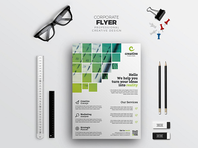 Creative Flyer Template a4 ad business clean corporate corporate flyer customisable customize design easy editable logo flyer free fonts indesign letter logo magazine ad modern photoshop poster