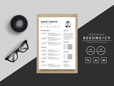 Davet Smith Professinoal Resume Template bankers resume clean resume creative resume cv doctors resume infographic resume job seekers manager cv template modern resume professional resume resume resume mac pages student resume word resume