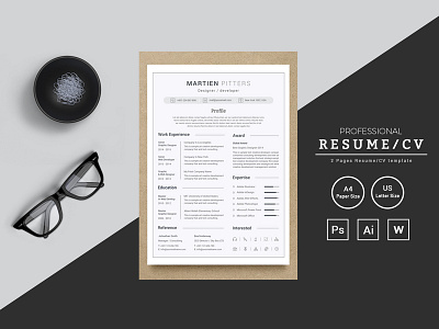 Martien Pitters Classic Resume Template bankers resume clean resume creative resume cv doctors resume infographic resume job seekers manager cv template modern resume professional resume resume resume mac pages student resume word resume