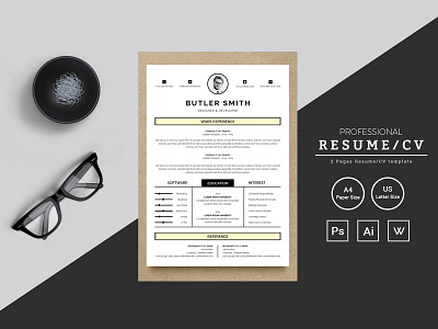 Butler Smith Designer & Developer Resume Template bankers resume clean resume creative resume cv doctors resume infographic resume job seekers manager cv template modern resume professional resume resume resume mac pages student resume word resume