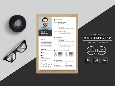 John Kaviens Designer & Developer Resume Template