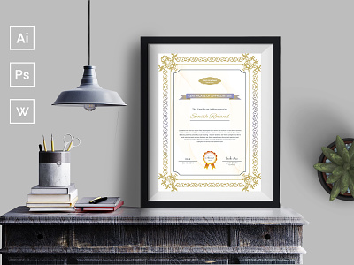 Smith Roland Word Certificate Template award certificate completion corporate decorative diploma elegant excellence excellence certificate frame graduation green modern multicolor ornaments paper certificate print print template professional red simple simple certificate template vintage yellow certificate